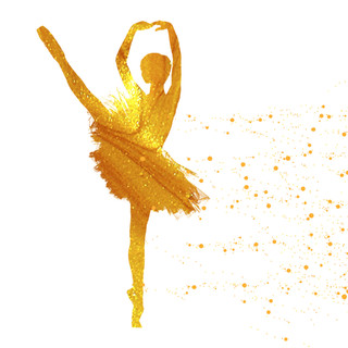 金色剪影跳舞人物粒子元素GIF动态图跳舞元素